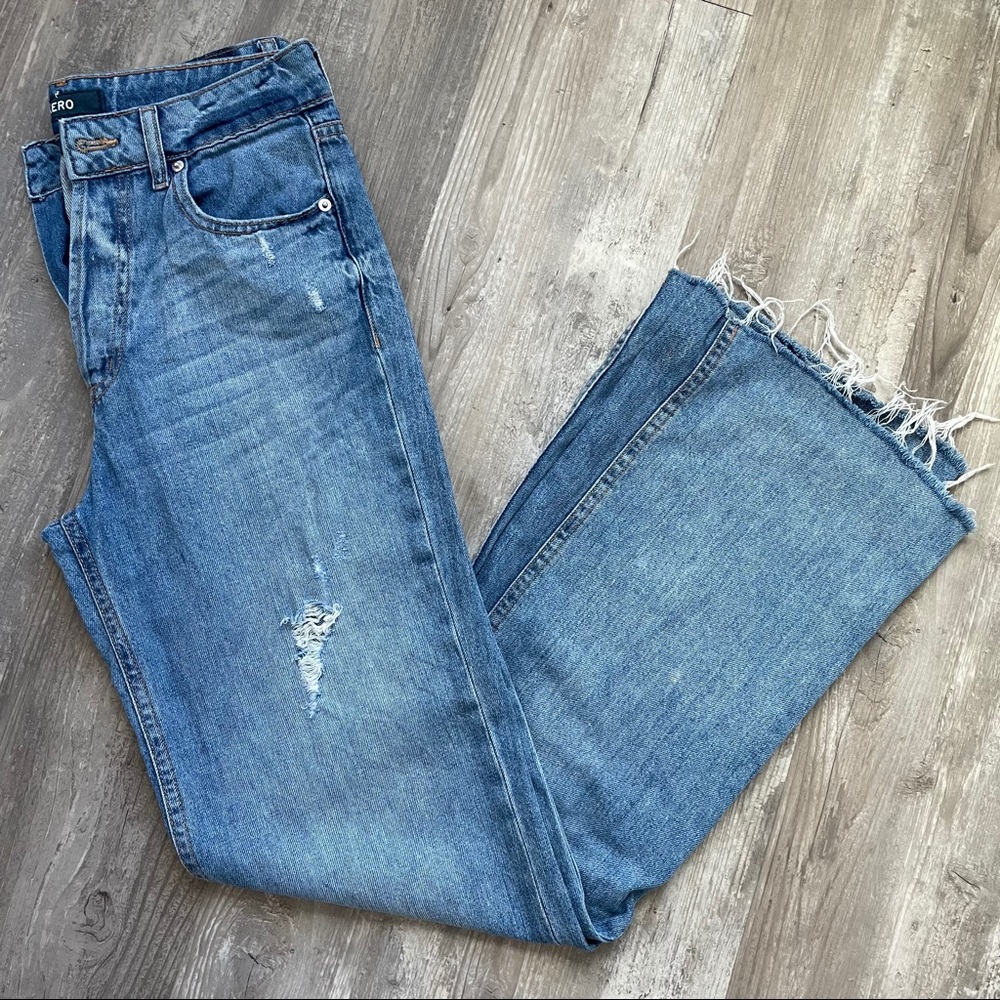 Hi rise wide leg jean